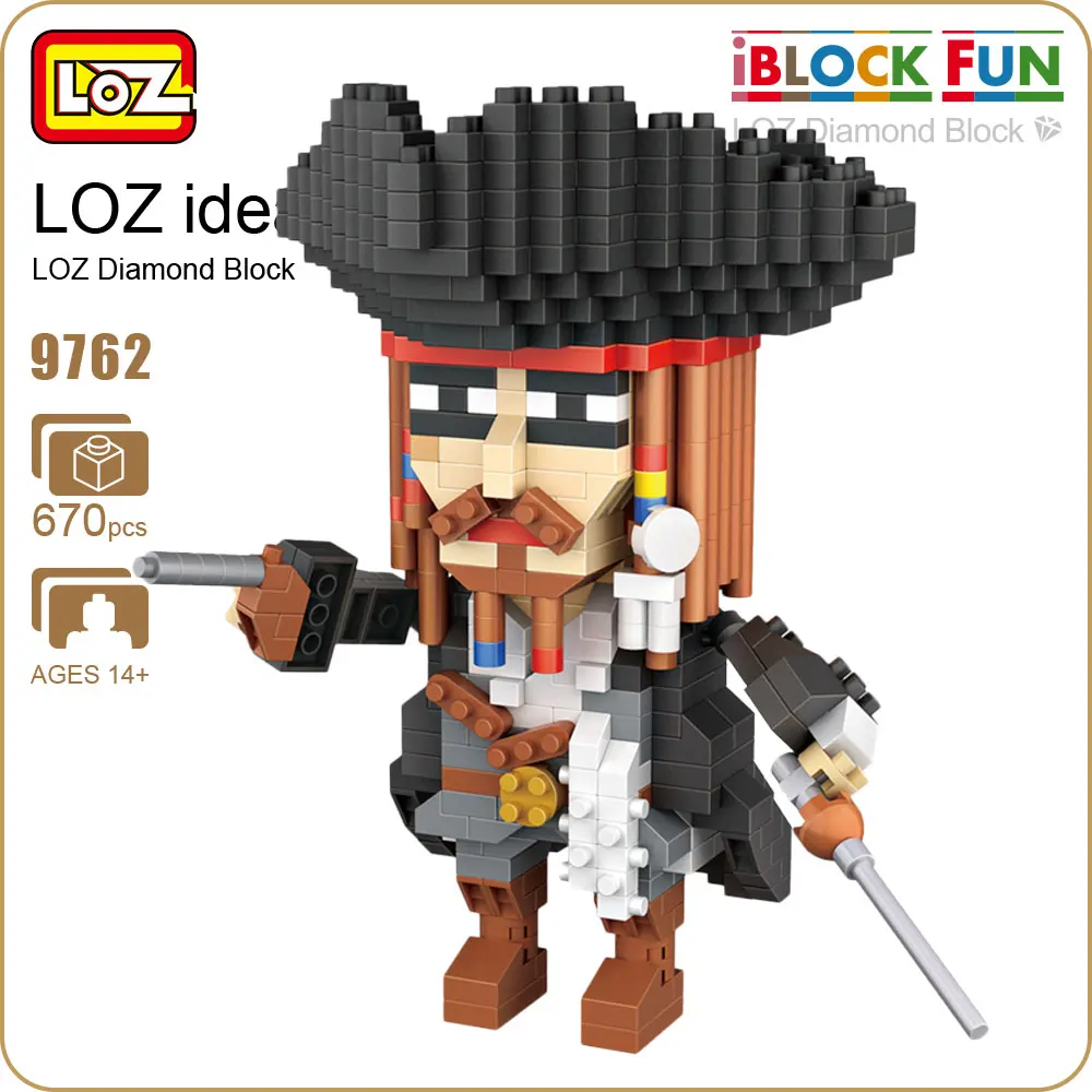 

LOZ Diamond Building Blocks Character Bricks Captain Pirates Figure Toys Nano DIY Mirco Brick Intellectual Toys Educational 9762