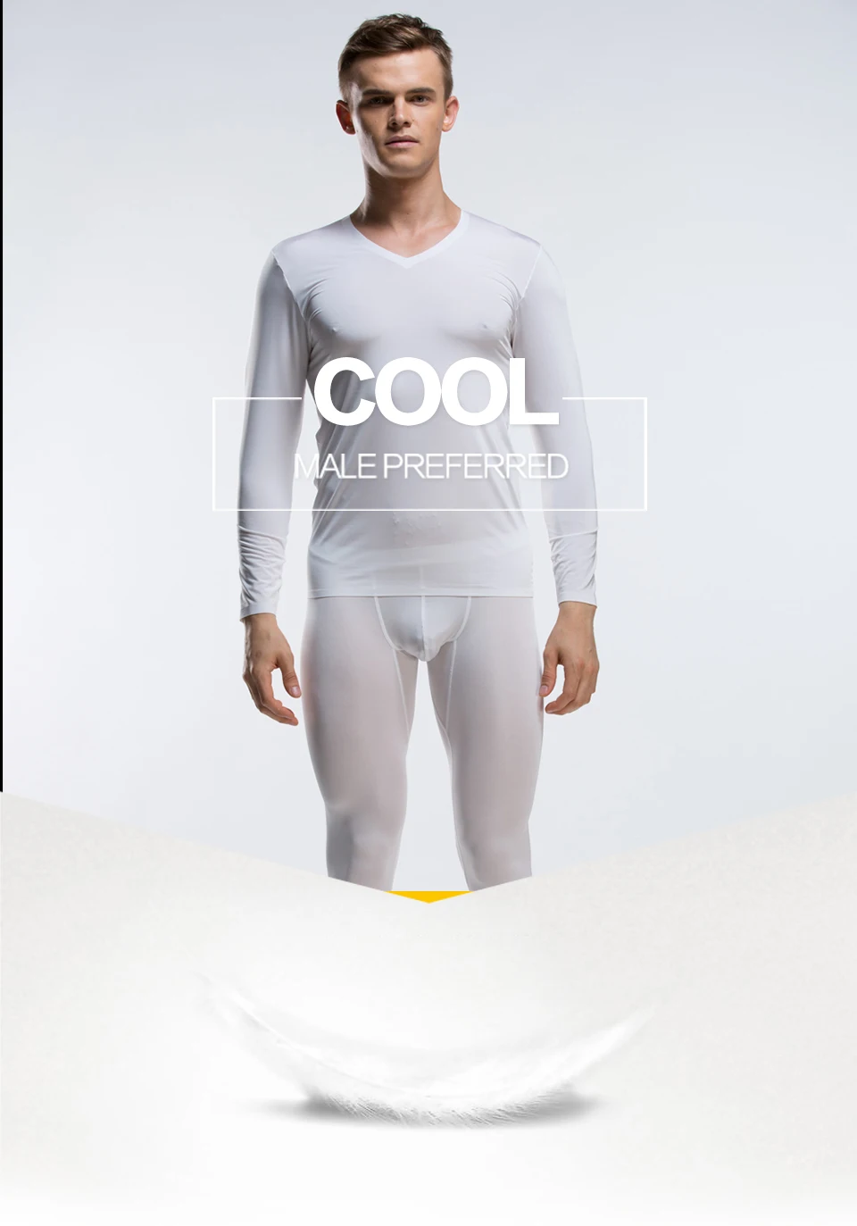 2019 Men's Solid Color Underpants Long Johns Pants Low Rise Thin Underwear knitted Seamless Underwear Sets Top&Long Johns long johns pants