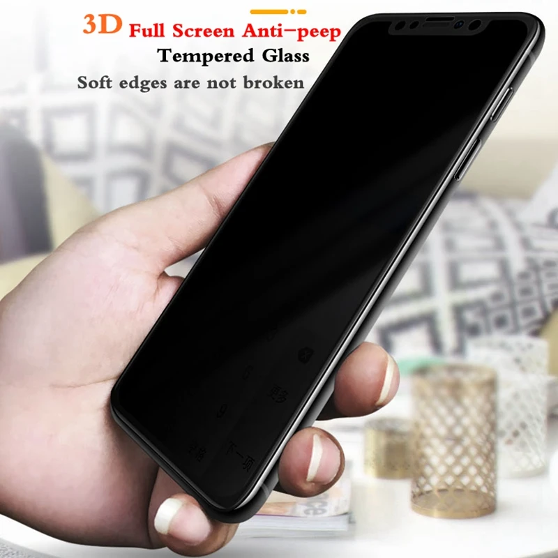Xwmkai 3D конфиденциальное закаленное стекло для IPhone Xs Xr Xsmax полный экран Мягкая