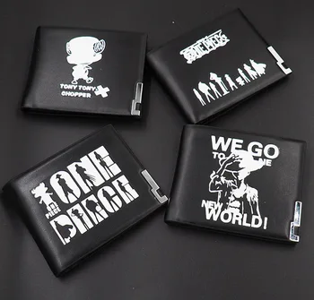 

3 Styles One Piece Luffy Anime Leather Wallet Cool Black Color Card Holder Purse High Quality Design Money Bag for Gift