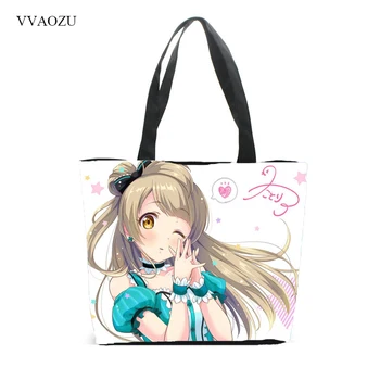 

LoveLive Love Live Cosplay Women Men Handbags Nico Yazawa Kotori Minami Shoulder Tote Bag Reusable Grocery Shopping Hand Bags