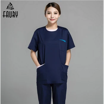

Nurse Uniform Women Men Clothing Medical Hospital Scrubs Set Dental Clinic Beauty Salon Fashion Design Slim Fit Work Clothes