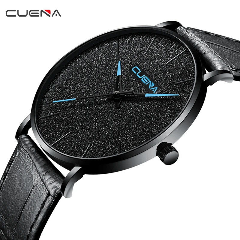 

CUENA Fashion Men's Wristwatch Quartz Watches Men Luxury Brand Leather Strap Watch Montre Homme Male Clock Relogio Masculino Man