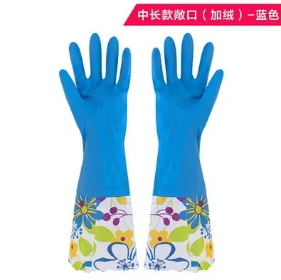 Домашняя экспозиция в длинном разделе теплые перчатки-плюс бархатные перчатки - Цвет: Blue