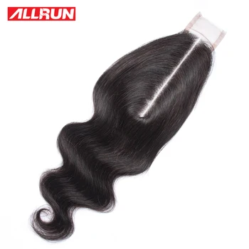 

Allrun 2*6 Lace Closure Brazilian Body Wave Middle Part Lace Closure Non Remy Human Hair Medium Brown Lace