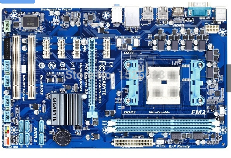 

Gigabyte GA-F2A55-DS3 original motherboard Socket FM2 DDR3 F2A55-DS3 USB2.0 64GB desktop motherboards