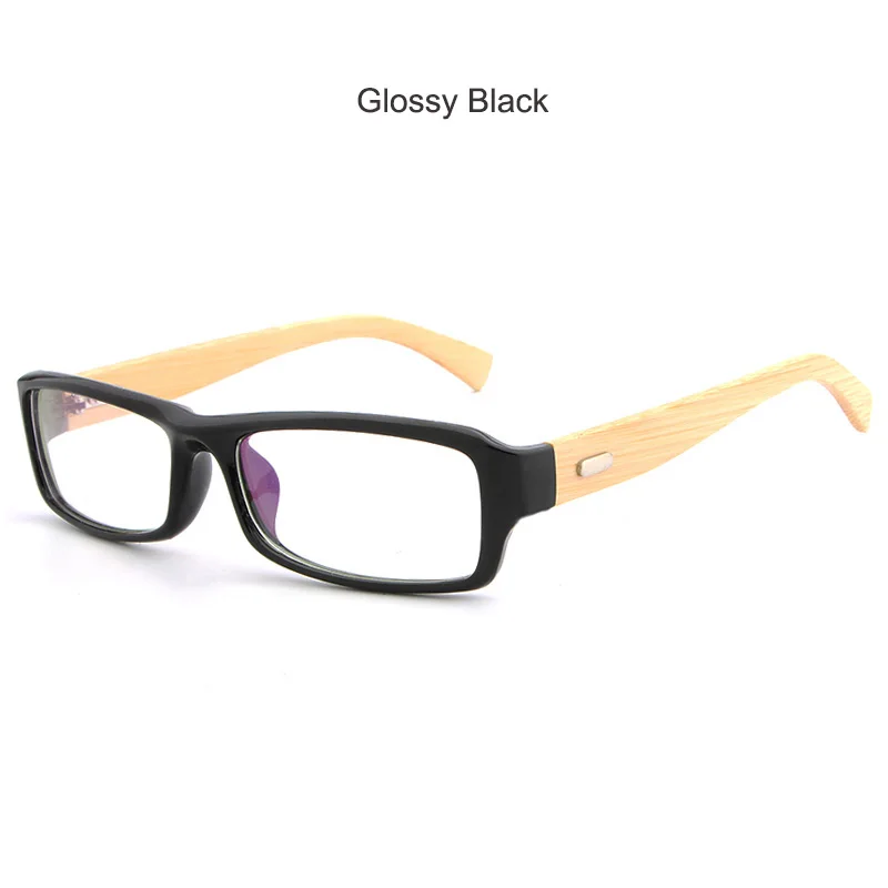 HDCRAFTER оправы для очков по рецепту деревянная зерно оптическая оправа для очков, при близорукости с прозрачными линзами для мужчин и женщин оправы для очков - Цвет оправы: 6811-Glossy Black