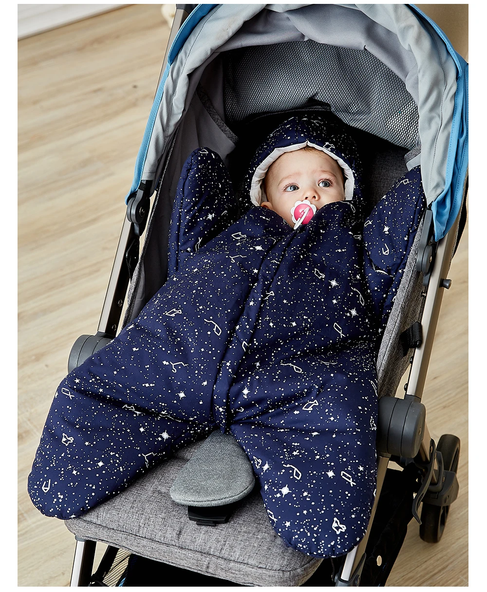 CieiK Baby Sleeping Clothes Cotton Winter Newborn Swaddle Star Sleepsack Soft Zipper Closure Warm Crochet Wearable Blanket (16)