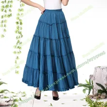 Весна и лето Повседневная хлопковая испанская Цыганская Бохо танцевальная белая/Черная/Красная плиссированная Женская юбка