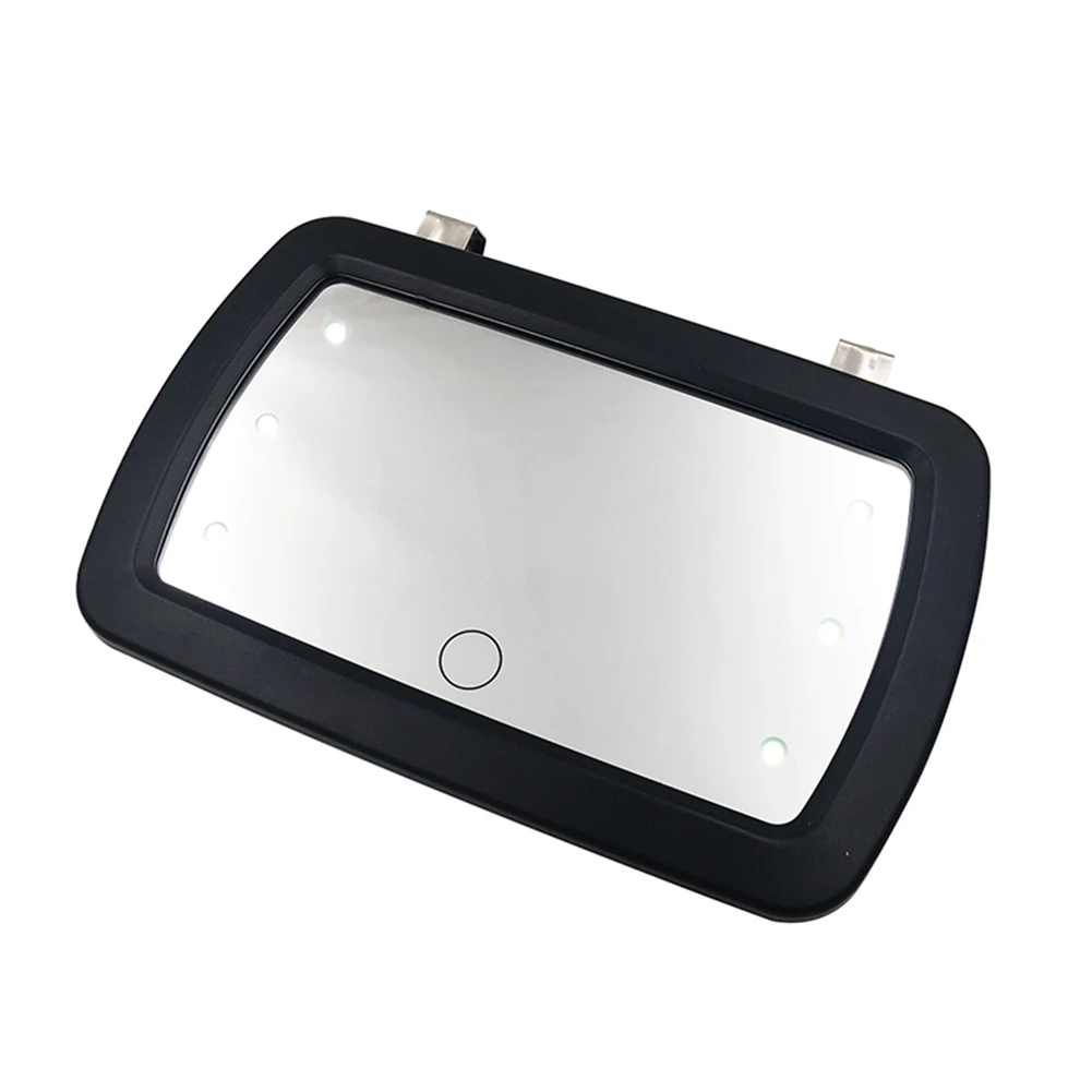 1 шт., универсальное зеркало для салона автомобиля, светодиодный сенсорный переключатель, зеркало для макияжа, солнцезащитный козырек, высокое прозрачное внутреннее HD зеркало 170*110 мм