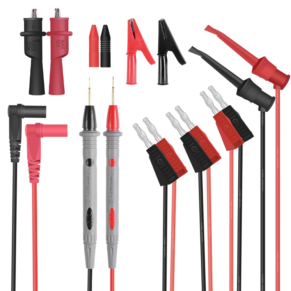 Stackable Banana Test Lead With 30A Alligator Clips Mini Test Hooks