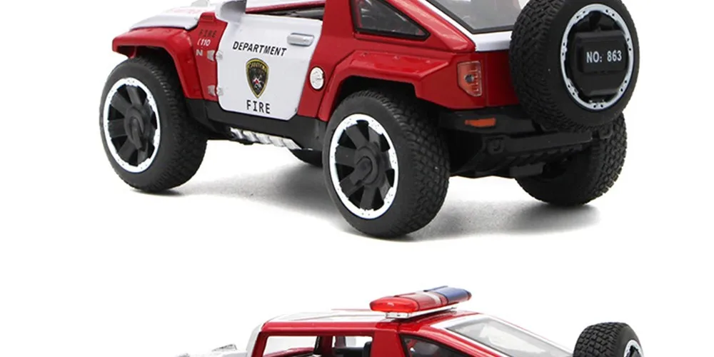 1/32 масштаб Hummer полицейские литые автомобили, модели автомобилей игрушки с открывающимися дверцами/функция оттягивания/светильник/Музыка для мальчиков в подарок