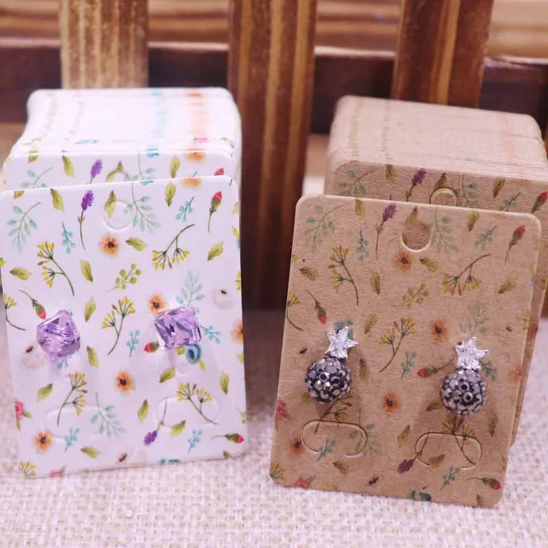 

100Pcs NEW diy Jewelry Display Card Earring 4x5cm earring card Hang Tag card DIY jewelry stud earring package cards