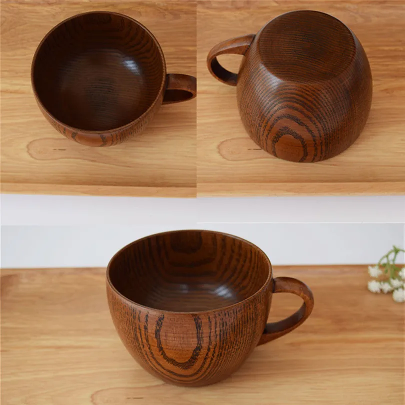  Coffee Mugs Primitive Handmade Natural Wood Tea Beer Juice Milk Mug Wood 2019 new Drinkware #4m27 (3)