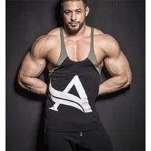 Men 100% Cotton Bodybuilding Gyms Sporting Tank Tops Fitness Stringer Singlet Sleeveless Tops Casual Workout Clothes T Shirts