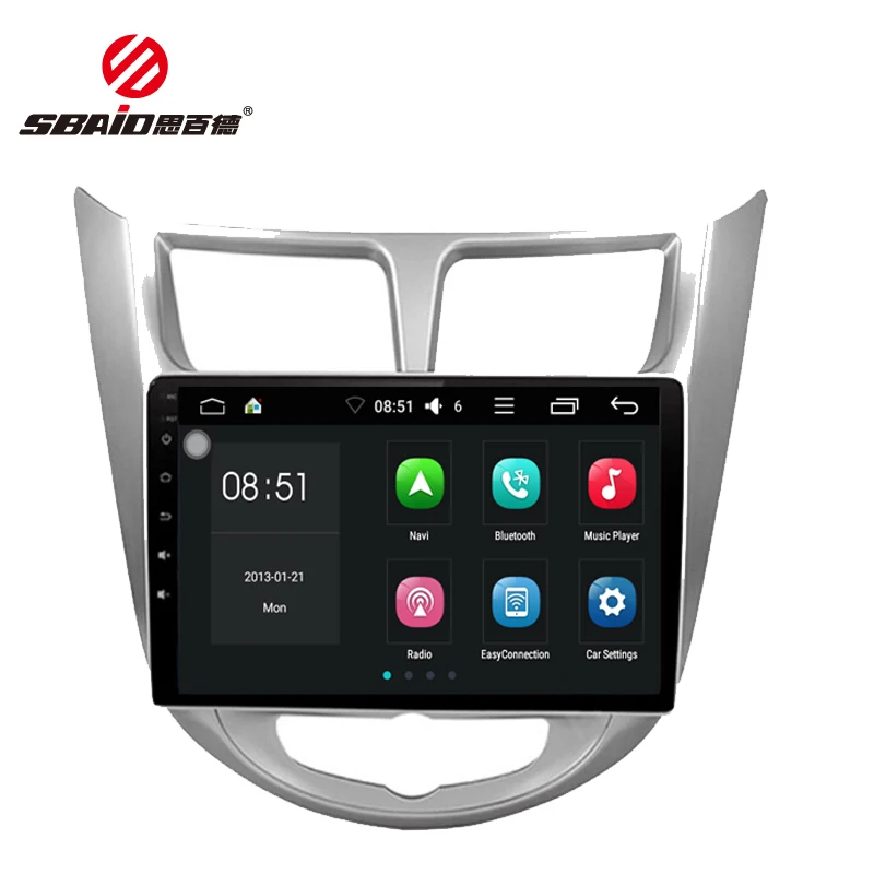 

Sbaid Coche Auto Radio Multimedia 1Din Android Video stereo Player Real Time GPS Navgition For Hyundai 2018 Accent Verna sedбn