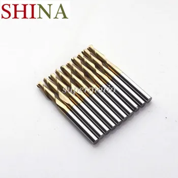 

10x 1/8" Titanium Coated 2 Two Milling Cutter Flute Carbide Ball Nose End Mills CNC Bit Router 12mm (2Qx3.12Tix10)