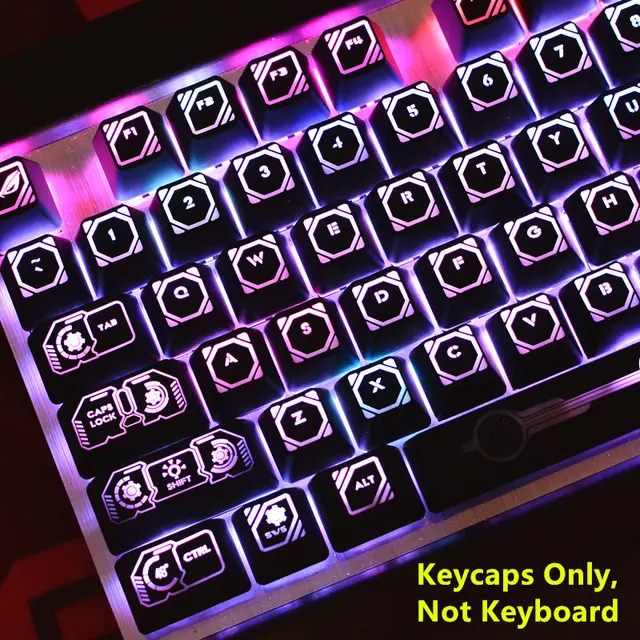 104 Keys Laser Backlit Keycap Set Gaming Keycaps Key Cap For Corsair K70 K65 Rgb K95 Strafe Mechanical Mx Gaming Keyboard Keyboards Aliexpress