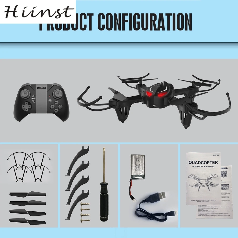 

HIINST DROP ship 2.Ghz 6-Axis Gyro RC Quadcopter Drone UAV RTF Headless Mode One Key Return AUG1540