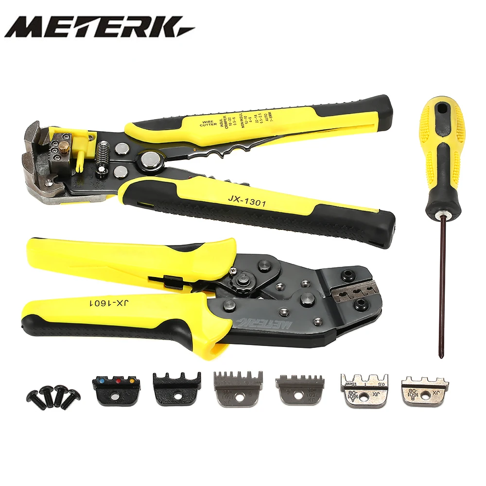 

Meterk Multifunction Crimping Tools 4 In 1 Wire Crimper Emgineering Ratchet Terminal Wire Stripper Cable Cutter Hand Tools Set