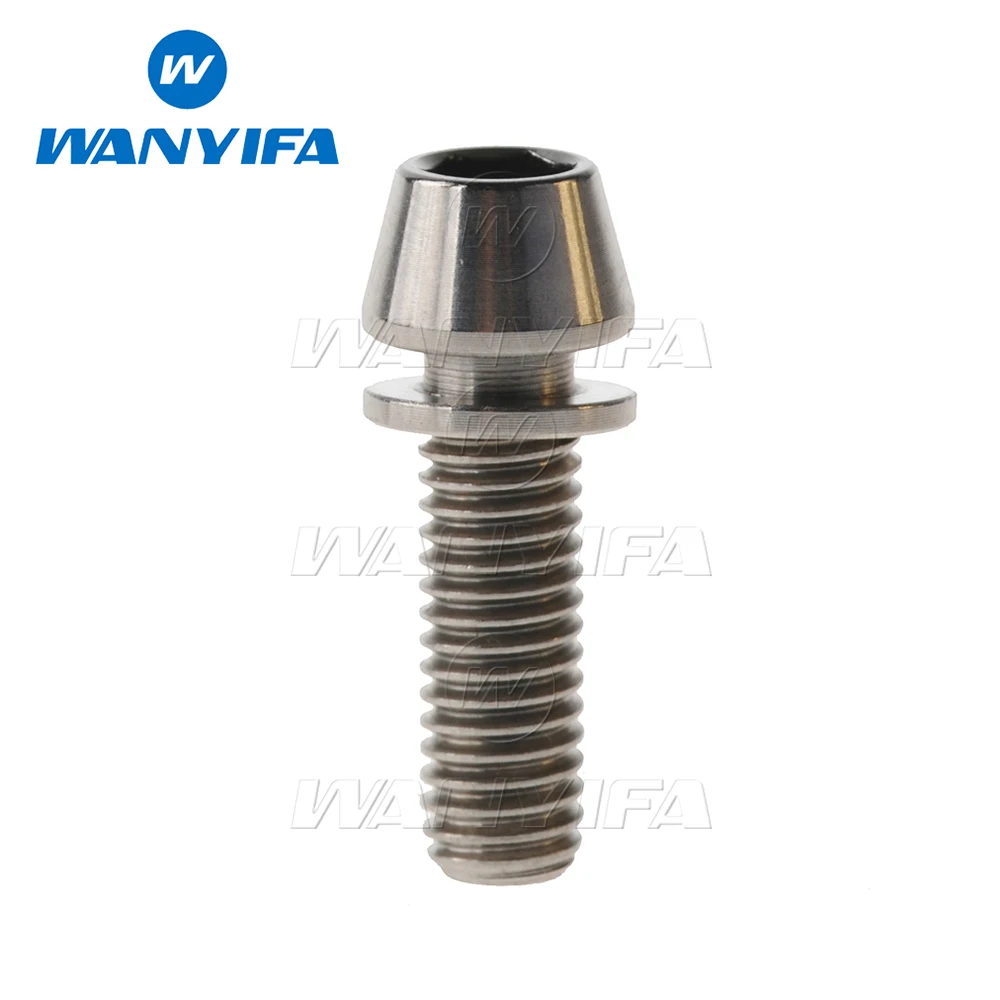 Wanyifa Titanium Bolt M5x16 M5x18 M5x20mm Conical Head Screws with Washer for Bicycle Stems|Дверные зажимы из нержавеющей