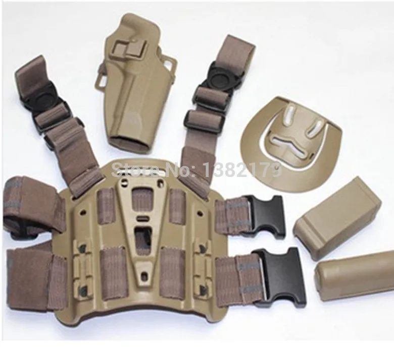 

For Beretta M9 92F Tactical Airsoft Drop Leg Right handed holster Set W/ Panel Mag Flashlight Pouch Belt Loop paddle Sand
