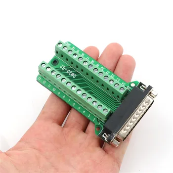 

1Pc New Arrival DB25 Male 25Pin Plug Breakout PCB Board 2 Row Terminals Connectors