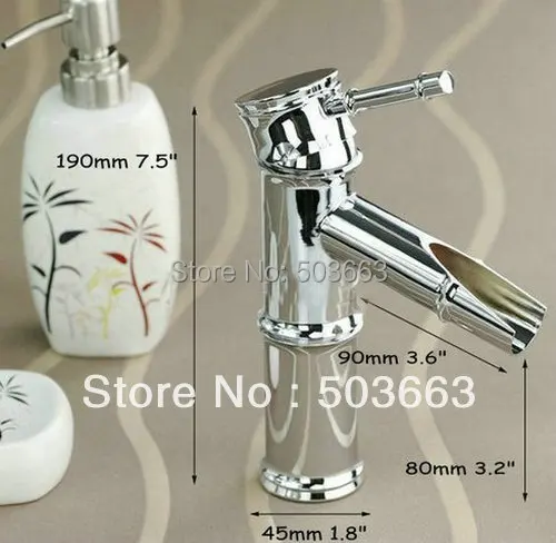 

Lovely Bamboo Waterfall Bathroom Basin Sink Mixer Tap Chrome Faucet YS3983 Mixer Tap Faucet
