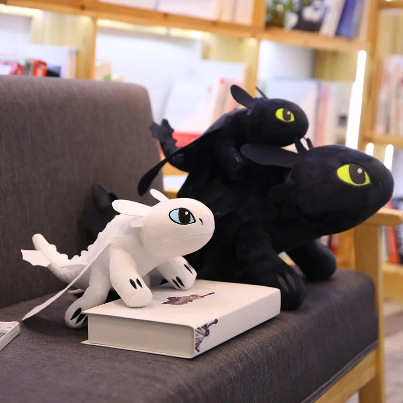 

1pc 22-45cm 2019 Movie How To Train Your Dragon 3 Plush Toy Toothless Light Fury/Night Fury Stuffed Doll Gift for Kids Birthday