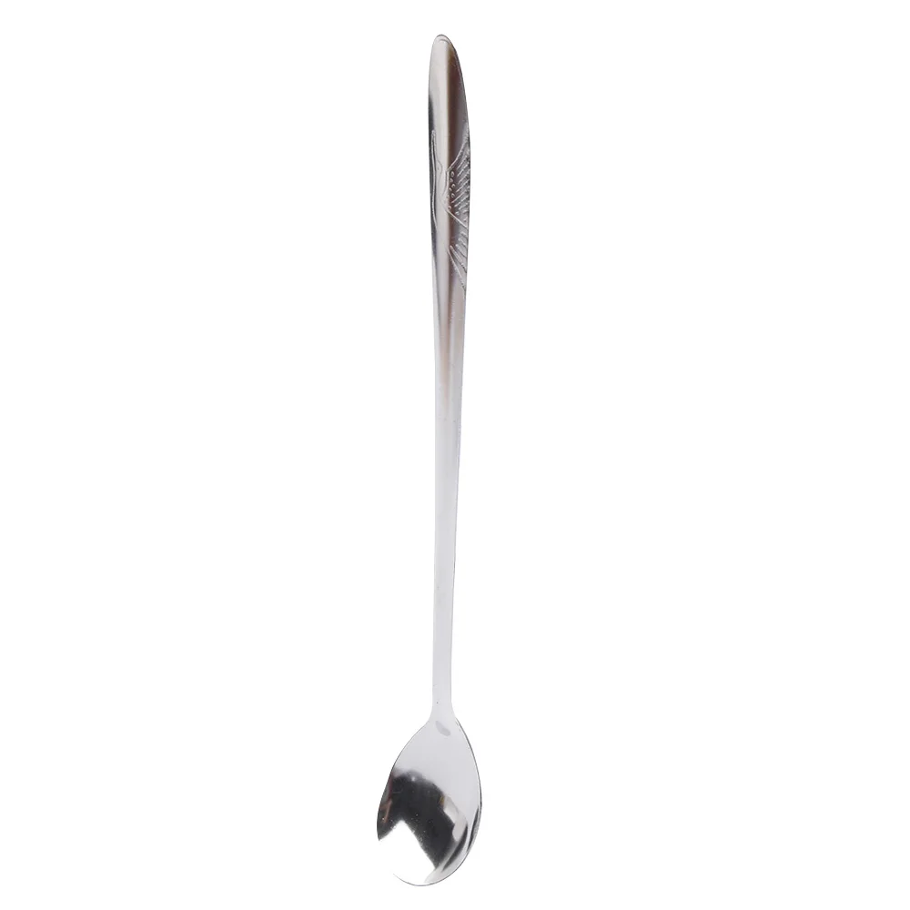 1 шт. кофейная ложка из нержавеющей стали с длинной ручкой для мороженого, десерта, чайная ложка, кухонная ложка серебряного цвета