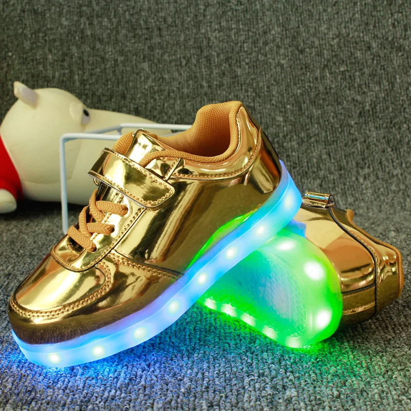 UncleJerry Led обувь для детей Зарядное устройство USB светящаяся обувь для Мальчики Девочки светящиеся рождественские кроссовки