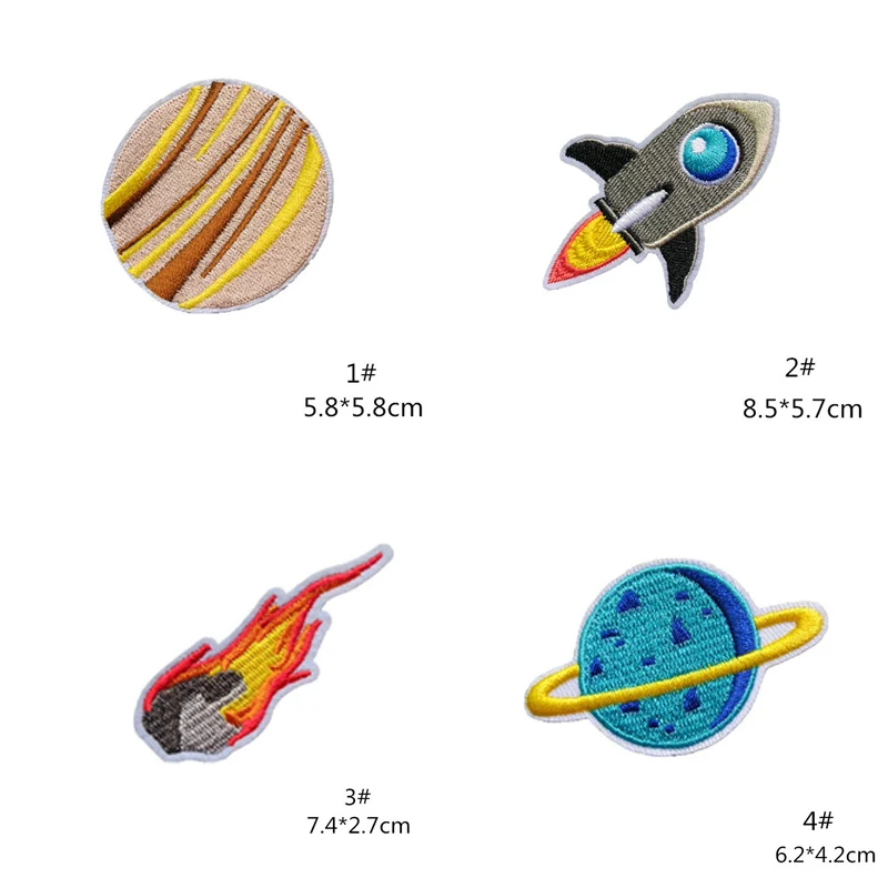 Железные нашивки на джинсы пришить патчи 1 комплект 20 шт. декоративные наклейки космическое пространство планета шаблон вышивки патчи