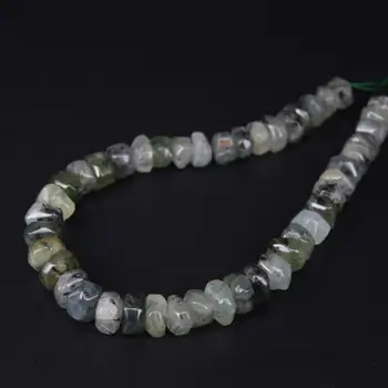 

15.5"/strand Faceted Prehnites Quartz Rondelle Spacer Loose Beads,Rough Green Crystal Stone Cut Nugget Pendants Jewelry Making