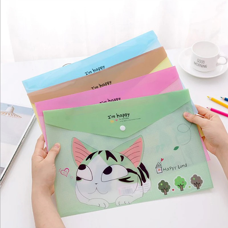 Канцелярская сумка Kawaii A4 2 шт. ПВХ для сыра кошки папка документов канцелярские