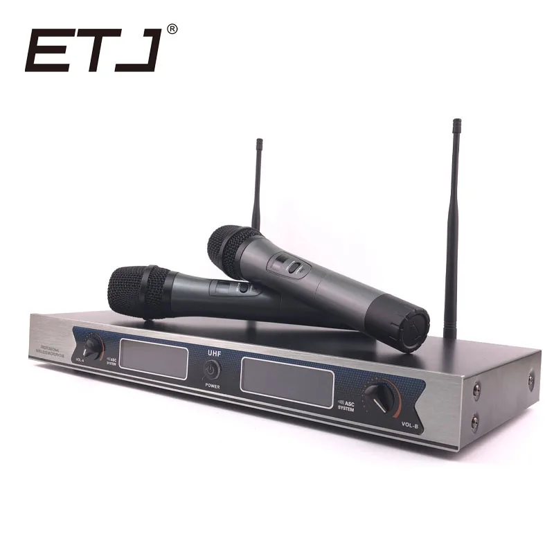 

ETJ Brand Professional 2 Handheld Wireless Microphone Karaoke 2 Transmitters Microphone N-902