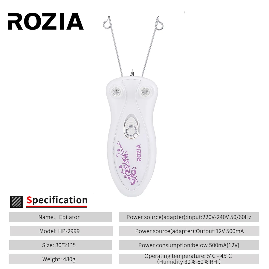 Профессиональный Эпилятор ROZIA Электрический эпилятор для женского тела лица