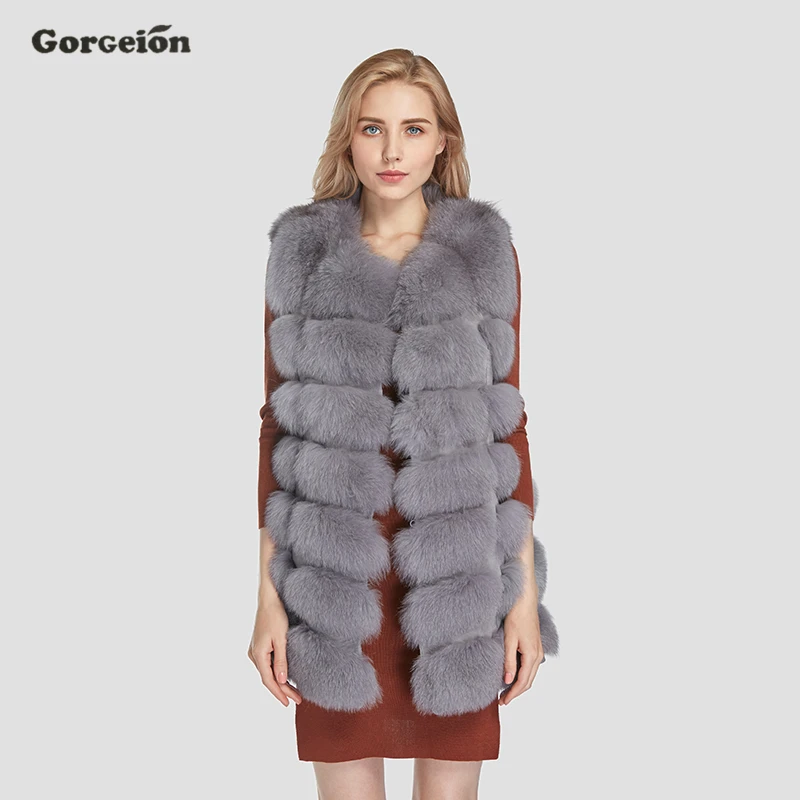 Gorgeion Women Fur Vest 2017 Winter Genuine Natural Fur