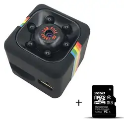16 г карты + SQ11 HD 1080 P TF мини-автомобиль DV камера-видеорегистратор регистраторы ИК Ночное видение