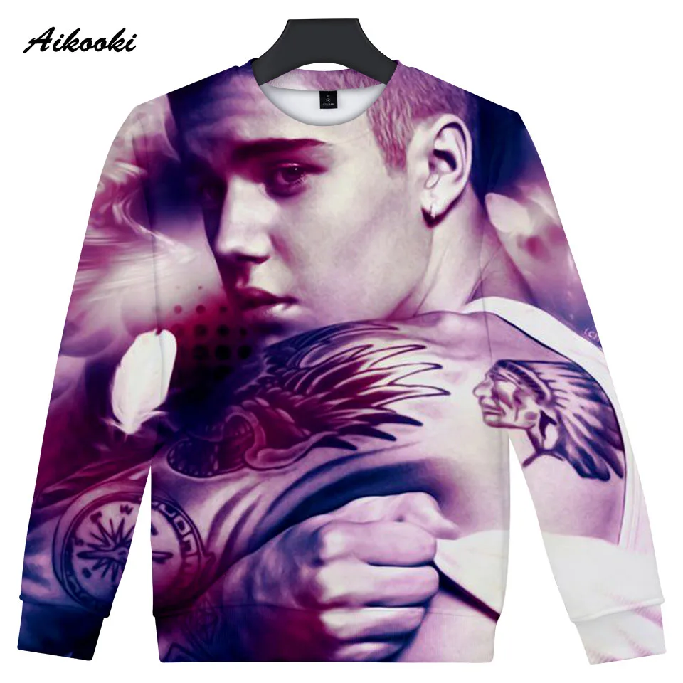 new Justin Bieber 3D Sweatshirt Idol Unisex Hoodie 3D Print SuperStar Fans Boy/Girl Sweatshirt Capless Cotton Thin High quality