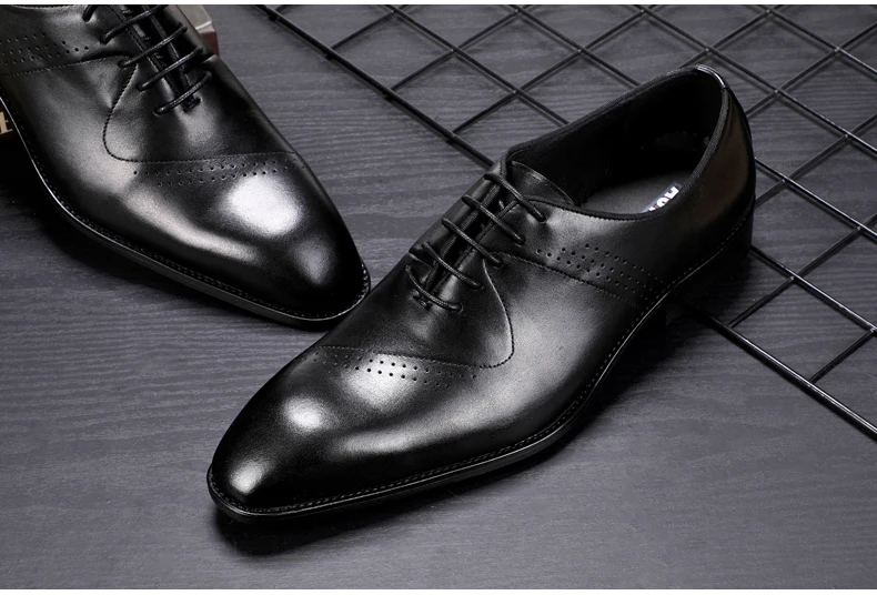 Men's Leather Casual Shoes Mens Breathable Genuine Leather Shoes Men Formal Casual Lace-up Oxford Shoes for Men Big Size 10 (14)