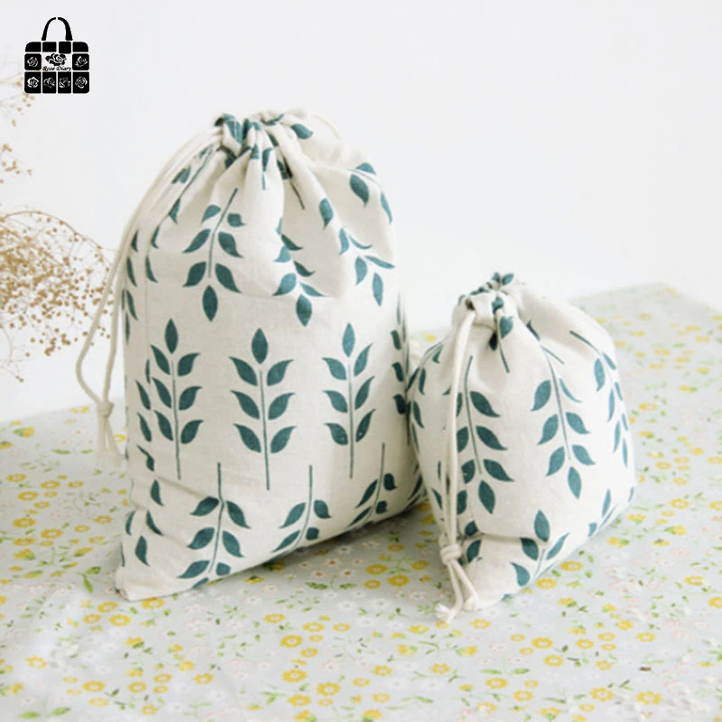 Wheat tassel printed 100% cotton bag Travel Accessories Clothes underwear shoes toy Storage Pouch Luggage Packing Organizers bag