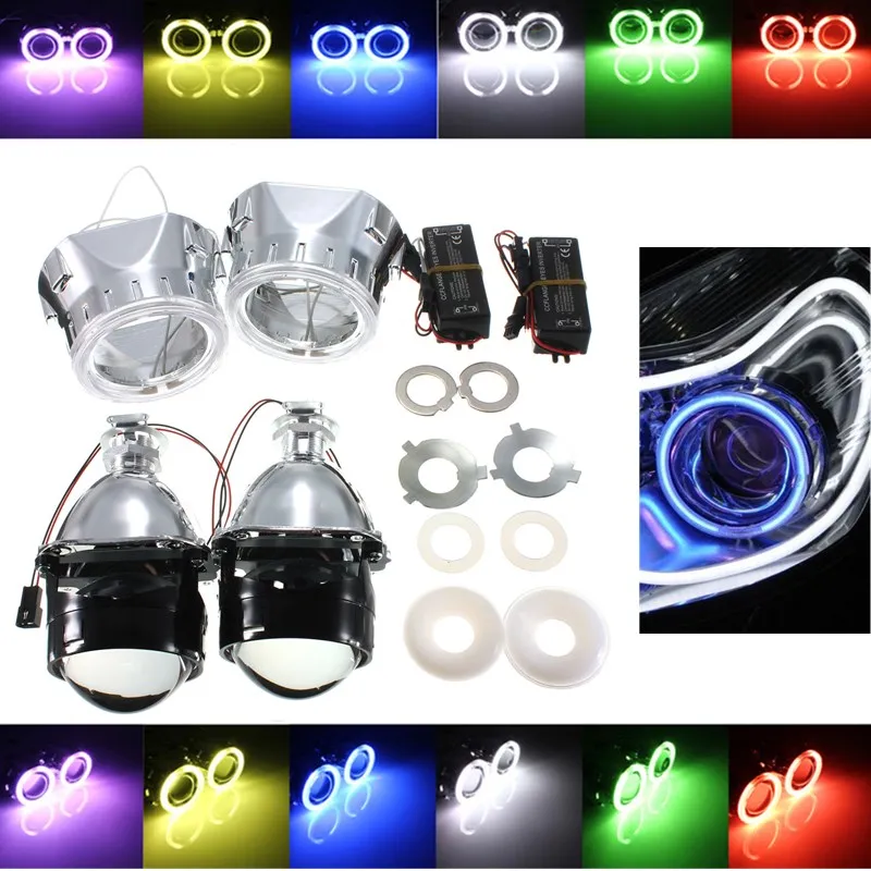 

2.5 Inch CCFL Bi-Xenon Hi/Lo for HID Projector Car Headlight LHD/RHD Conversion Kit Lens Halo Angel Eye 9-16V Car Styling