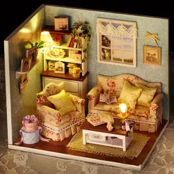 Кукольный дом Diy Миниатюрные деревянные головоломки 3D кукольный домик miniaturas мебели дома куклы для подарок на день рождения игрушки H07