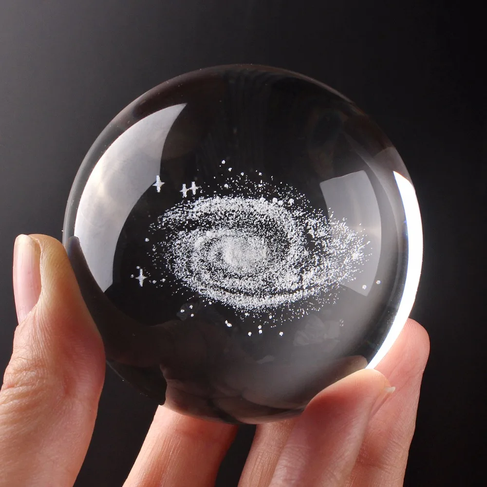 60 мм стеклянный шар с 3D лазерной гравировкой galaxy хрустальный шар фэн-шуй Глобус аксессуары для украшения дома миниатюры подарки