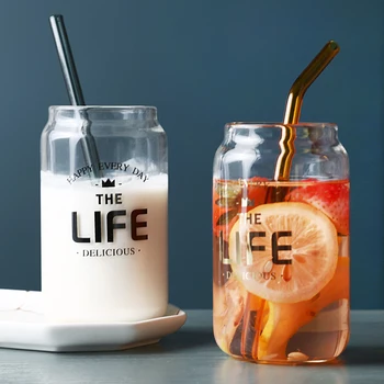 

Letter Glass Cold Drink Milk Cup Creative Juice Beer Mug