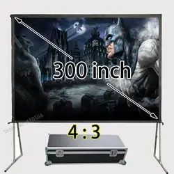 Новый 4:3 300 "Full HD проецирования Портативный быстро раза Экран, быстрый складной Экраны с кейс