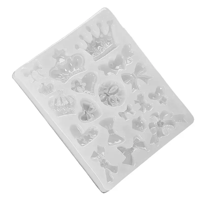 

3D Love bow crown shape epoxy resin ultraviolet glue process silicone mould creative DIY art pendant brooch jewelry tools manual