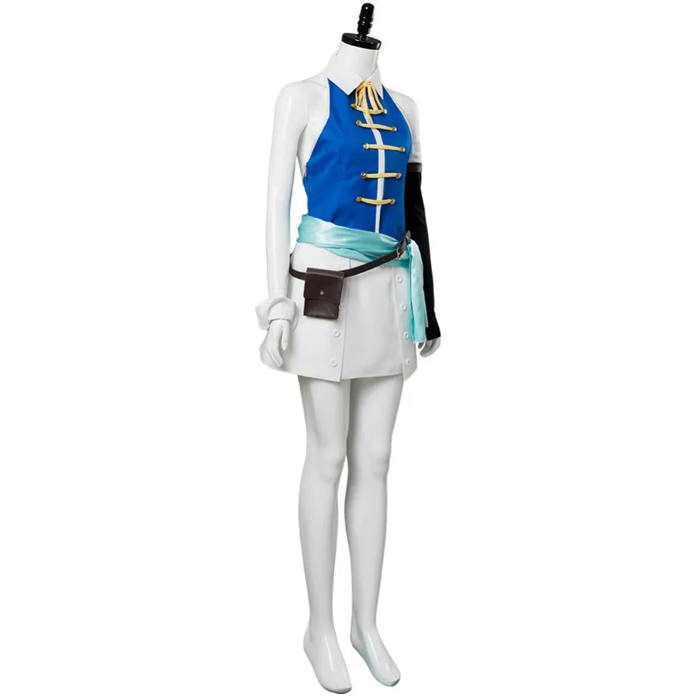 Cosplay&Ware [1]Fairy Tail Cosplay Lucy Heartfilia Costume Full Set Uniform Blue Top And Dress Halloween Carnival Adult Costumes -Cosplay&Ware anime Shop