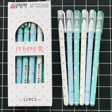 3 pçs/lote 0.5 milímetros de Tinta Preta Caneta Gel Bonito Padrões Geométricos Coloridos Caneta Rollerball Escrita Papelaria material de Escritório Escola