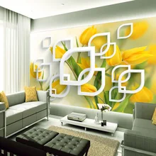 Cheap mural papel de parede 3DModern 3D stereoscopic tulip background wallpaper customize a large living room sofa TV  papel de parede
